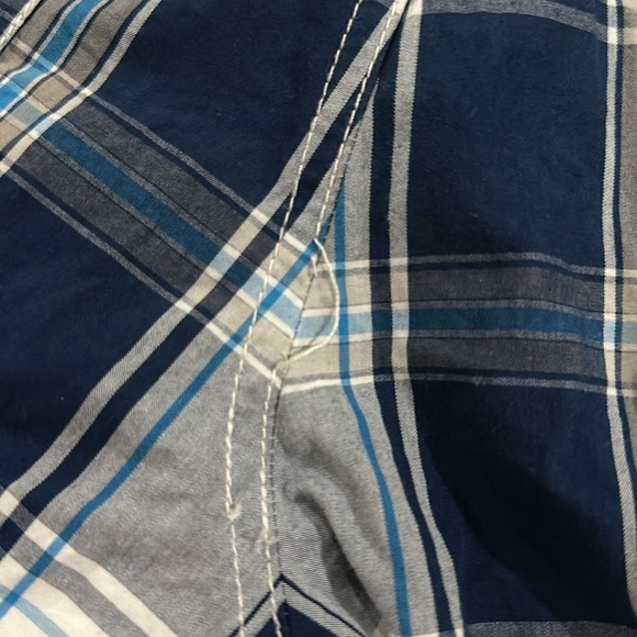 Blue plaid cargo summer shorts size 34 - Picture 5 of 6